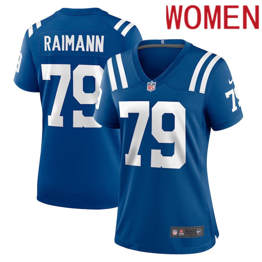 Women Indianapolis Colts #79 Bernhard Raimann Nike Royal Player Game NFL Jersey->women nfl jersey->Women Jersey